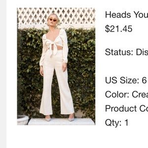 NastyGal Heads You Linen Wide-Leg Pant